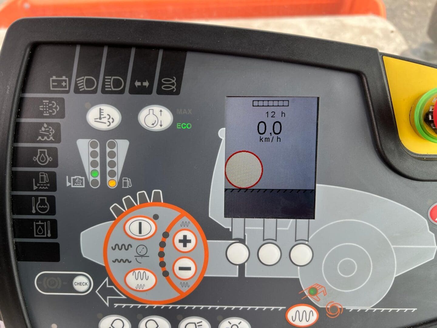 Tractor control panel with digital display