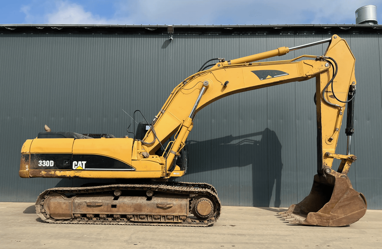 Yellow Caterpillar 330D tracked excavator