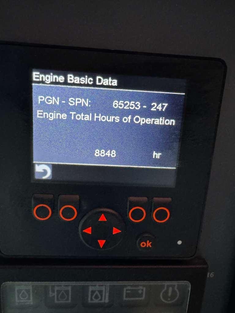 Engine control display reading 8848 hours